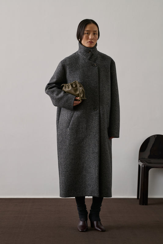 Manteau Germain - Gris Chiné - Laine - Femme
