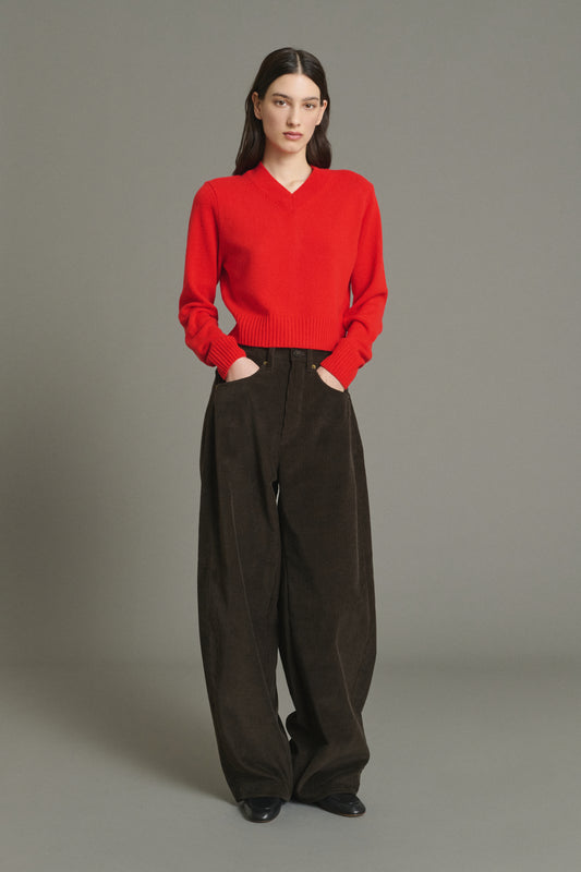 Gunther Trousers - Dark Brown - Cotton - Women