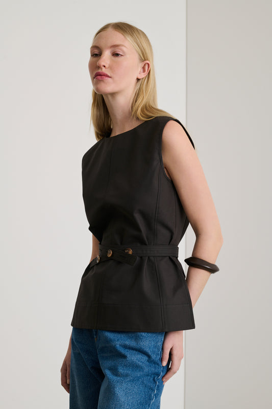 Chance top - Charcoal - Cotton - Women