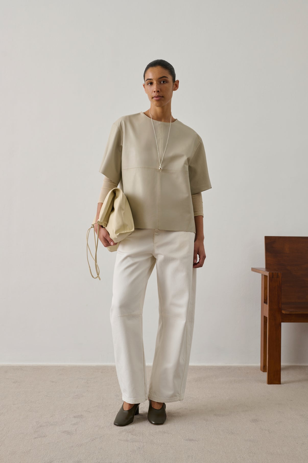 Blouse Frieda - Mastic - Cuir - Femme vue 1