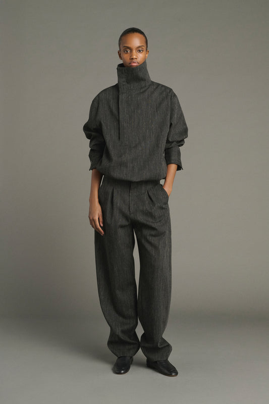 Lutece shirt - Anthracite Grey - Wool - Women