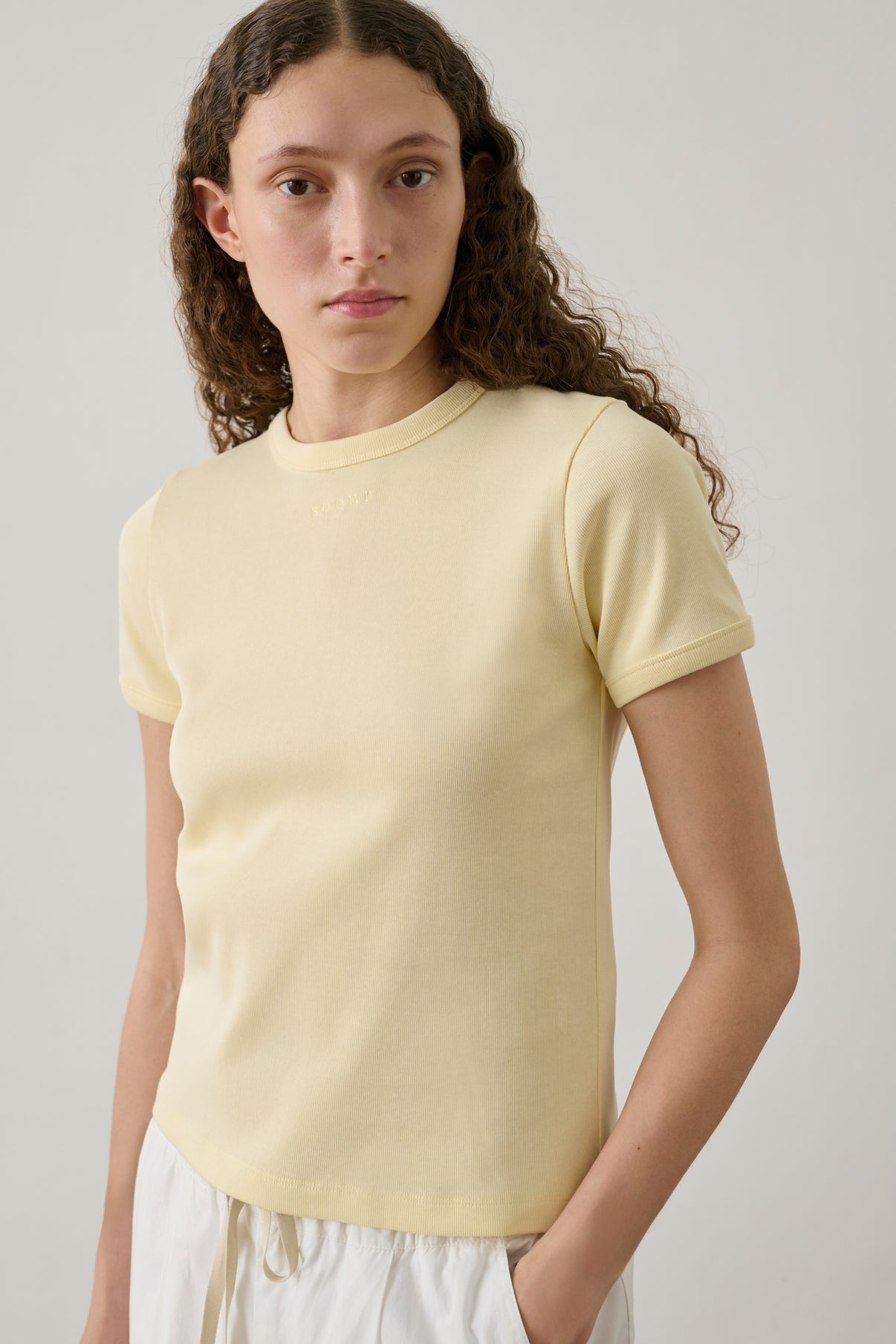 T-shirt Aristide - Pale Yellow - Cotton - Women vue 2