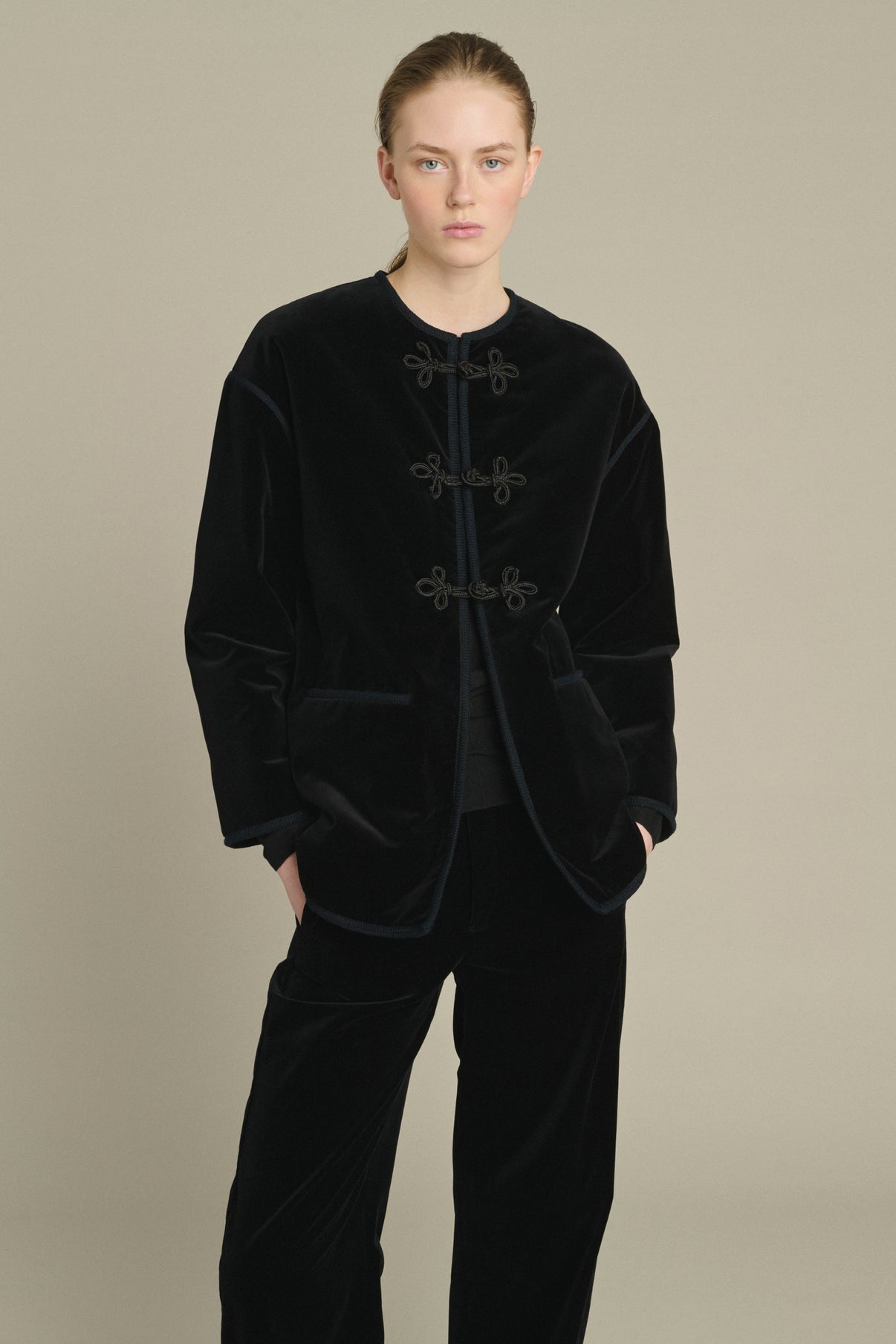 Lutetia Jacket - Black - Cotton - Women vue 3