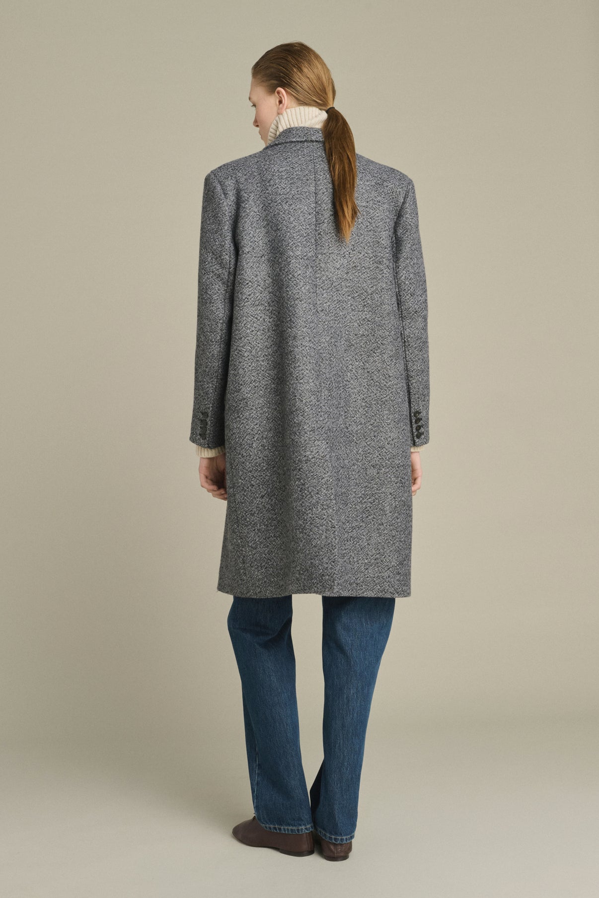Leon Coat - Grey/Black - Wool - Women vue 4