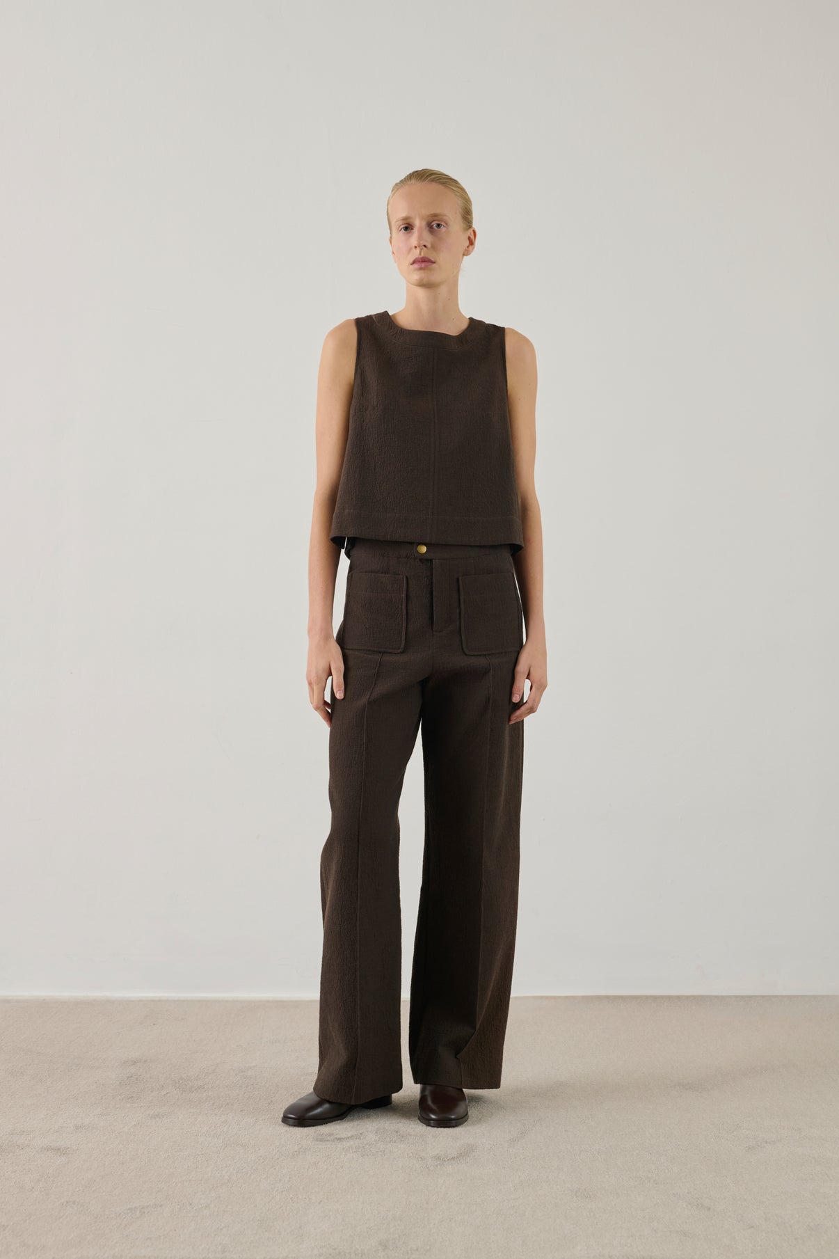 Pantalon Harry - Chocolat - Coton - Femme vue 1