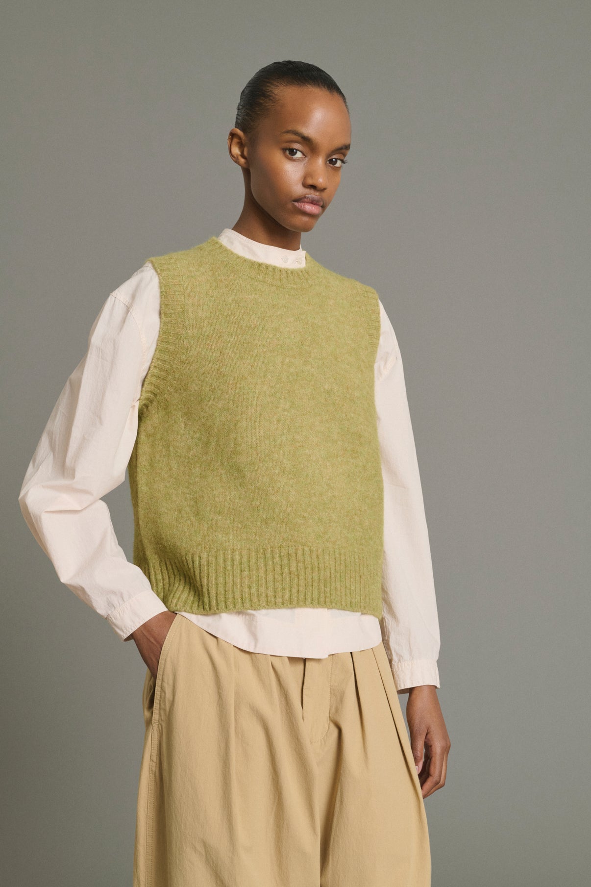 Namaste Pullover - Sage - Wool - Women vue 3