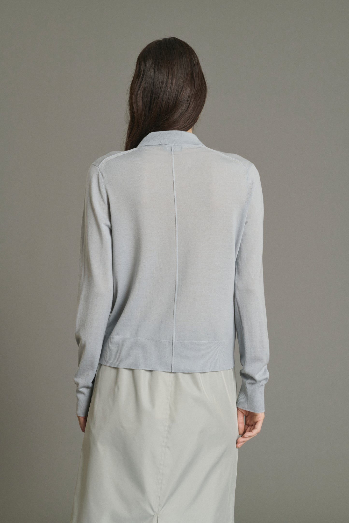 Hailey Cardigan - Pale Blue - Merino Wool - Women