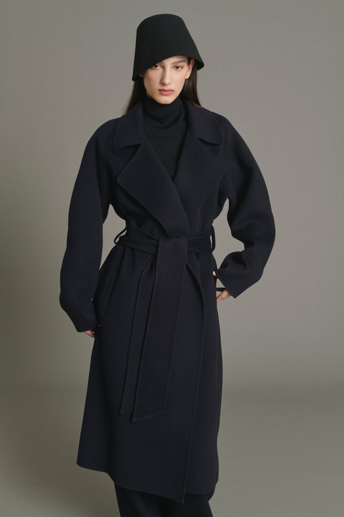 Harvard coat - Deep Navy - Wool - Women vue 5