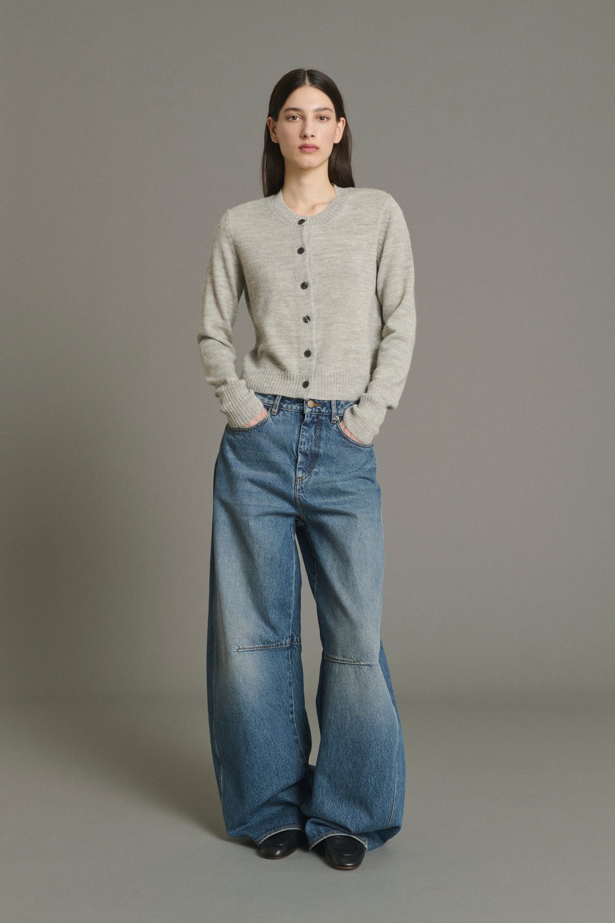 Griffith Cardigan - Light Grey Marl - Wool - Women vue 1