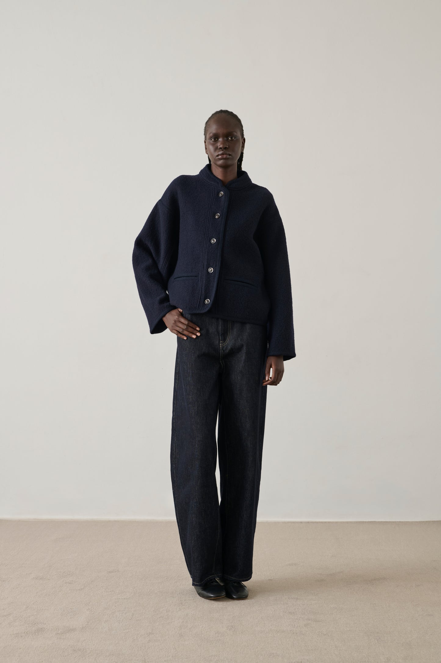 Olympe Jacket - Navy - Wool - Women