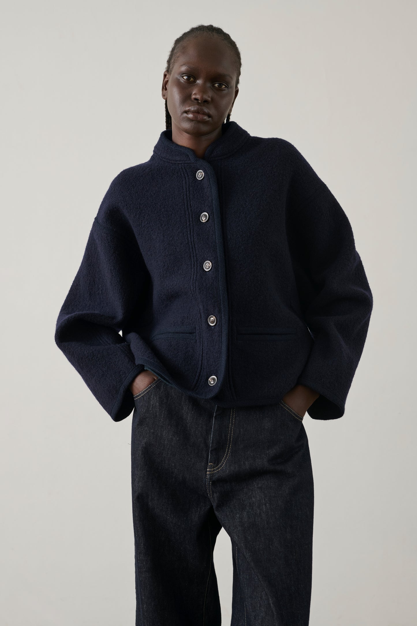 Olympe Jacket - Navy - Wool - Women