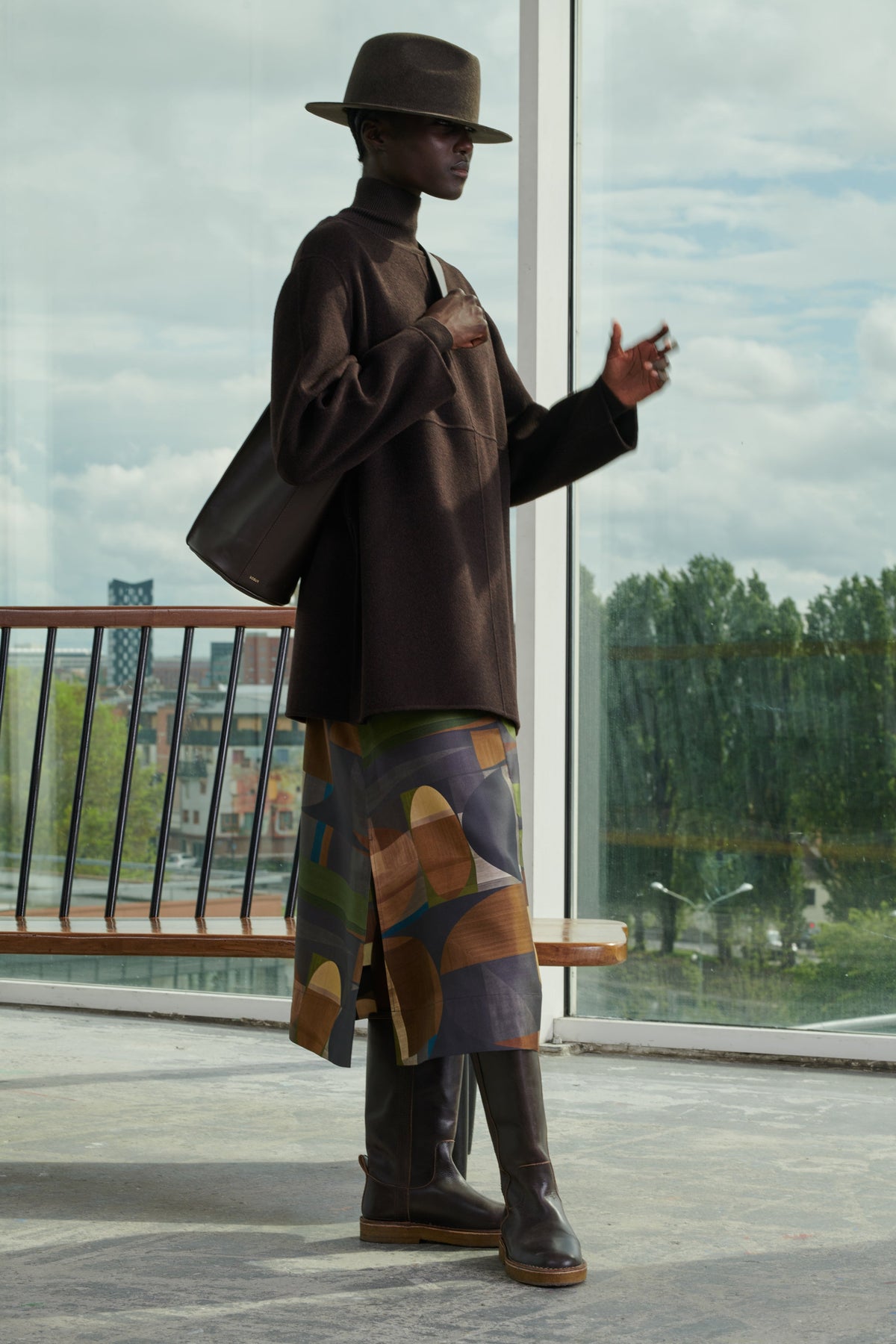 SKIRT VERSAILLES GREEN/BROWN
