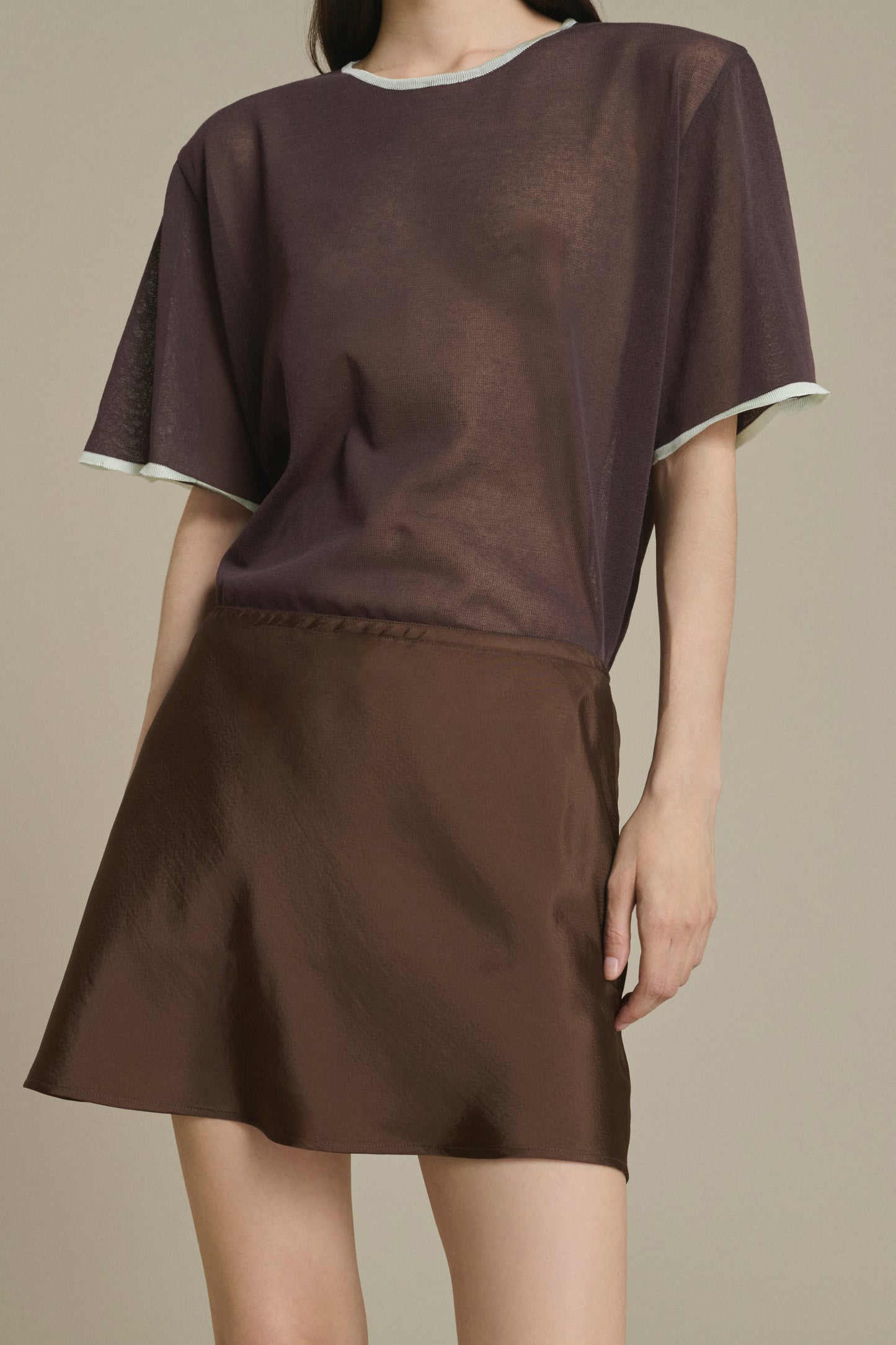 Anna mini mocha knit skirt Soeur & TL180 - Soeur