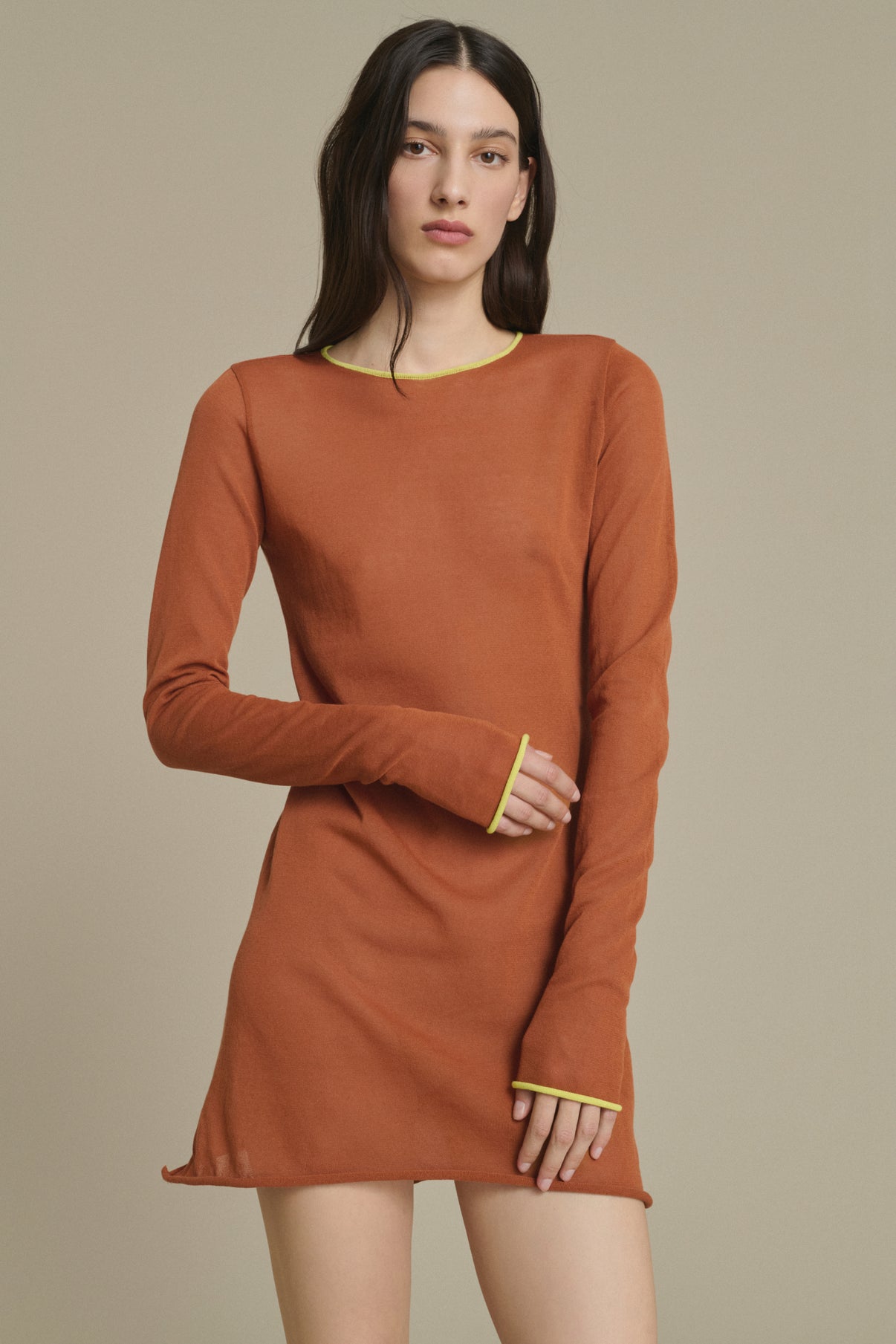 Irene Mini dress in caramel knit Soeur & TL180 - Soeur vue 3