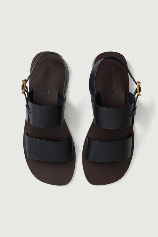 Sandales Douglas - Noir - Cuir - Femme