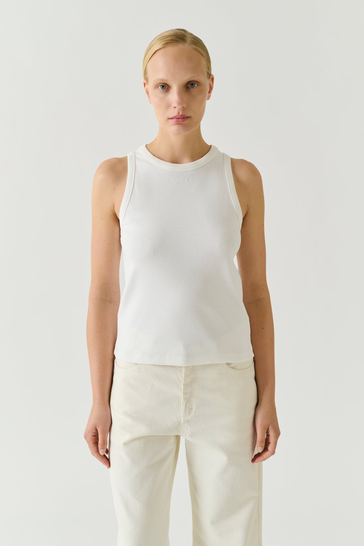 Tank Top Dolly - White Cotton Fine Ribs Women - Soeur vue 2