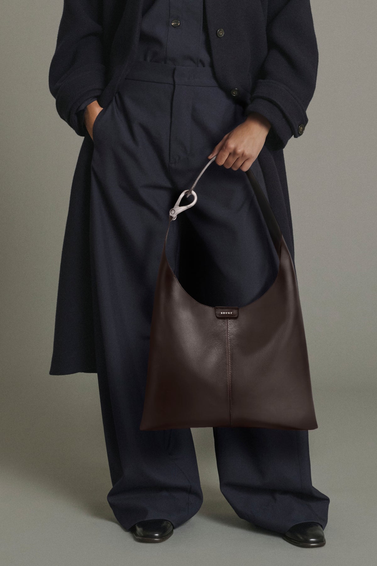 Cosima Mini shoulder bag - Brown smooth leather - Soeur vue 2
