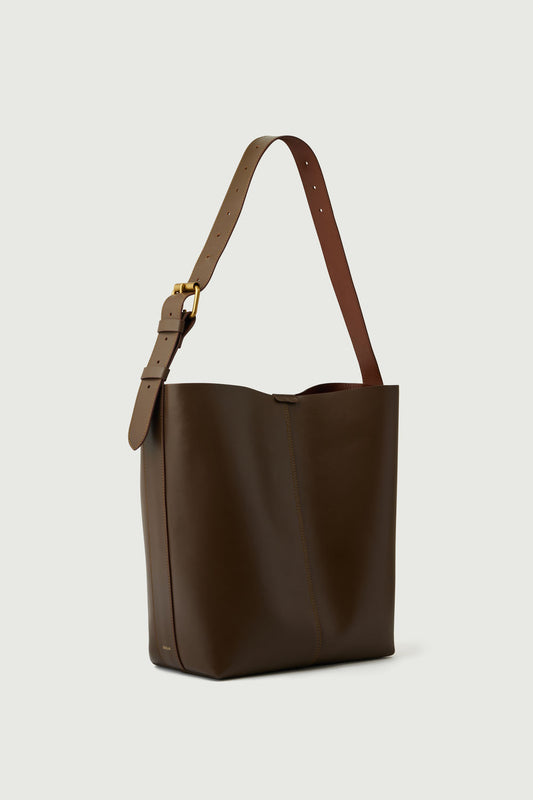 Sac Saudade - Taupe/Cognac - Cuir - Femme